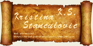 Kristina Stančulović vizit kartica